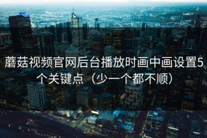 蘑菇视频官网后台播放时画中画设置5个关键点（少一个都不顺）