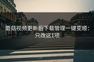蘑菇视频更新后下载管理一键变顺：只改这1项
