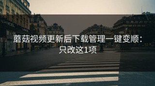 蘑菇视频更新后下载管理一键变顺：只改这1项