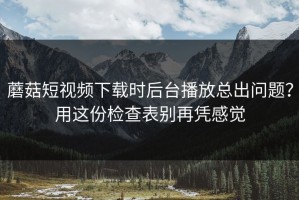 蘑菇短视频下载时后台播放总出问题？用这份检查表别再凭感觉
