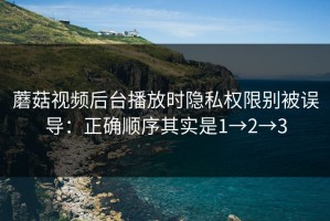 蘑菇视频后台播放时隐私权限别被误导：正确顺序其实是1→2→3