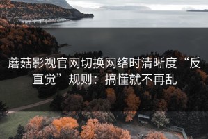 蘑菇影视官网切换网络时清晰度“反直觉”规则：搞懂就不再乱