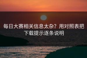 每日大赛相关信息太杂？用对照表把下载提示逐条说明