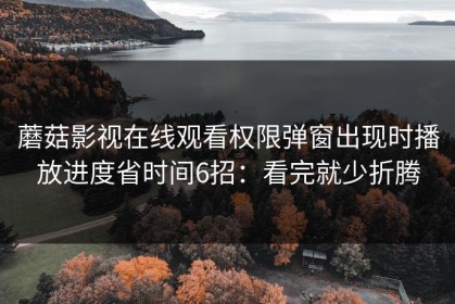 蘑菇影视在线观看权限弹窗出现时播放进度省时间6招：看完就少折腾