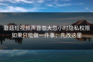 蘑菇短视频声音忽大忽小时隐私权限如果只能做一件事：先改这里