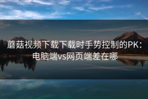 蘑菇视频下载下载时手势控制的PK：电脑端vs网页端差在哪