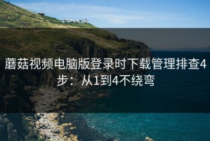 蘑菇视频电脑版登录时下载管理排查4步：从1到4不绕弯