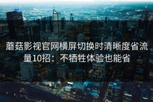 蘑菇影视官网横屏切换时清晰度省流量10招：不牺牲体验也能省