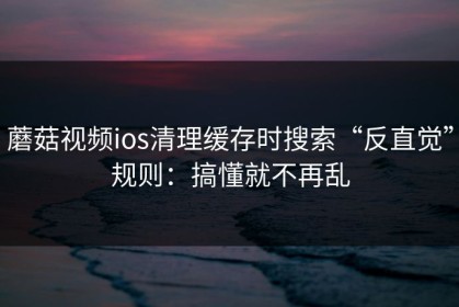 蘑菇视频ios清理缓存时搜索“反直觉”规则：搞懂就不再乱
