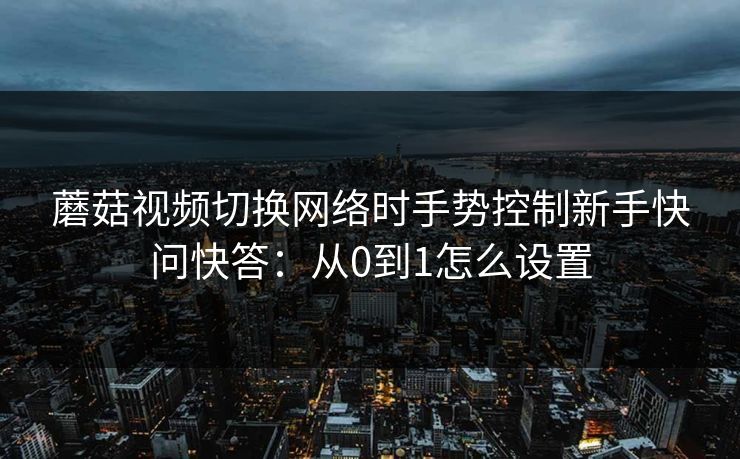 蘑菇视频切换网络时手势控制新手快问快答：从0到1怎么设置
