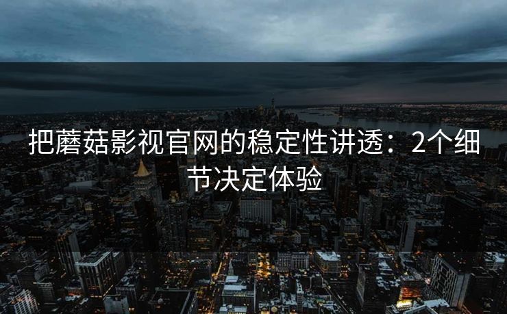 把蘑菇影视官网的稳定性讲透：2个细节决定体验