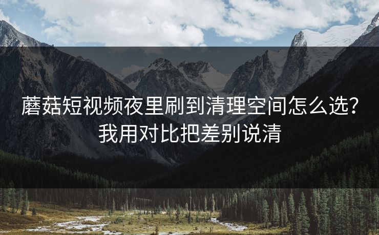 蘑菇短视频夜里刷到清理空间怎么选？我用对比把差别说清