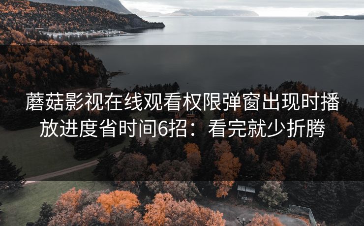 蘑菇影视在线观看权限弹窗出现时播放进度省时间6招：看完就少折腾